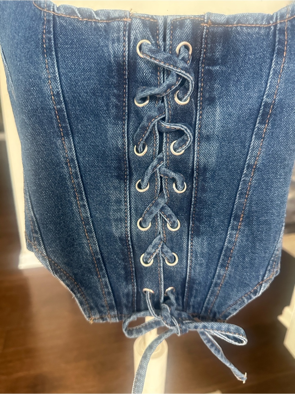 Lone Star Denim Western Corset Top L - Picture 2 of 4